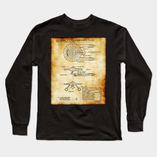Parchment Showing Original Series Cargo Star Ship Long Sleeve T-Shirt
